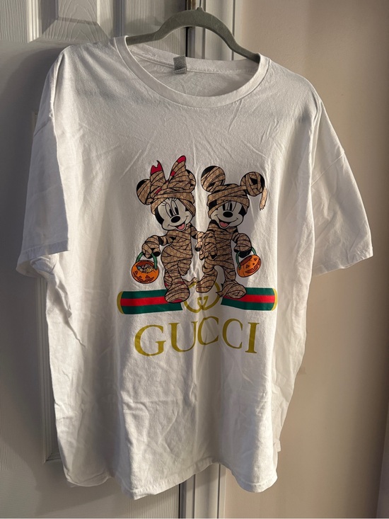 Gucci Other - Gucci White Kids Tee with Cartoon iMummy Duo and Gold Logo
